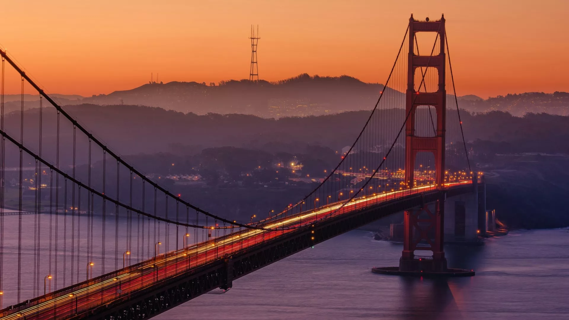 Golden Gate Bridge at sunset